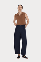 7115 By Szeki | Relaxed Curve Legged Trouser In Navy - SHOP YUCCA Pants 7115 BY SZEKI - YUCCA, Women’s clothing store Denver, women’s clothing website, women’s elevated pants, clothing boutiques near me, women’s elevated trousers.
