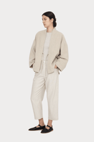 7115 By Szeki | Reversible Quilted Jacket In Oatmeal - SHOP YUCCA Coats & Jackets 7115 BY SZEKI - YUCCA, Women’s clothing store Denver, women’s clothing website, women’s high quality jackets, women’s high quality coats, women’s high quality outerwear.