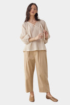 Amente | Textured Peasant Blouse In Natural - SHOP YUCCA Shirts & Tops AMENTE - YUCCA, Yucca store Denver, women’s clothing boutique near me, high quality capsule wardrobe, boutiques near me, women’s high quality tops.