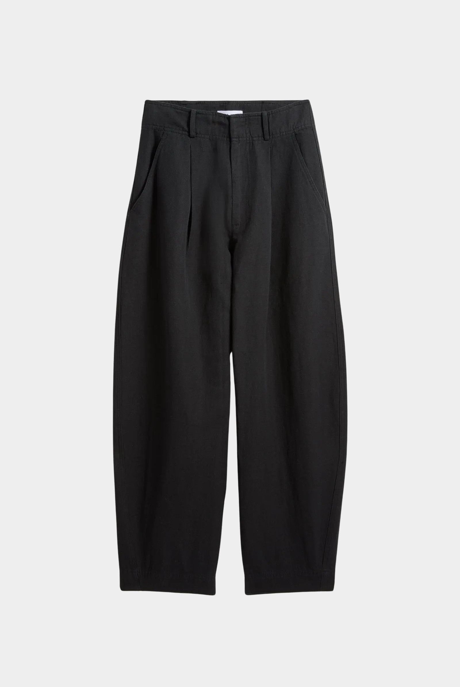 Apiece Apart Bari Crop Trouser black linen cotton cropped wide leg trousers product view