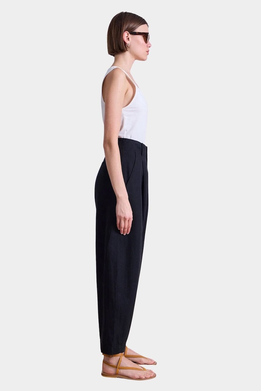 Apiece Apart | Bari Crop Trousers In Black - SHOP YUCCA Pants APIECE APART - YUCCA, Women’s clothing store Denver, women’s clothing website, women’s elevated pants, clothing boutiques near me, women’s elevated trousers.