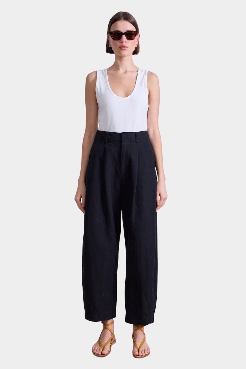 Apiece Apart | Bari Crop Trousers In Black - SHOP YUCCA Pants APIECE APART - YUCCA, Women’s clothing store Denver, women’s clothing website, women’s elevated pants, clothing boutiques near me, women’s elevated trousers.