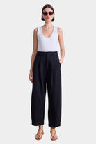 Apiece Apart | Bari Crop Trousers In Black - SHOP YUCCA Pants APIECE APART - YUCCA, Women’s clothing store Denver, women’s clothing website, women’s elevated pants, clothing boutiques near me, women’s elevated trousers.