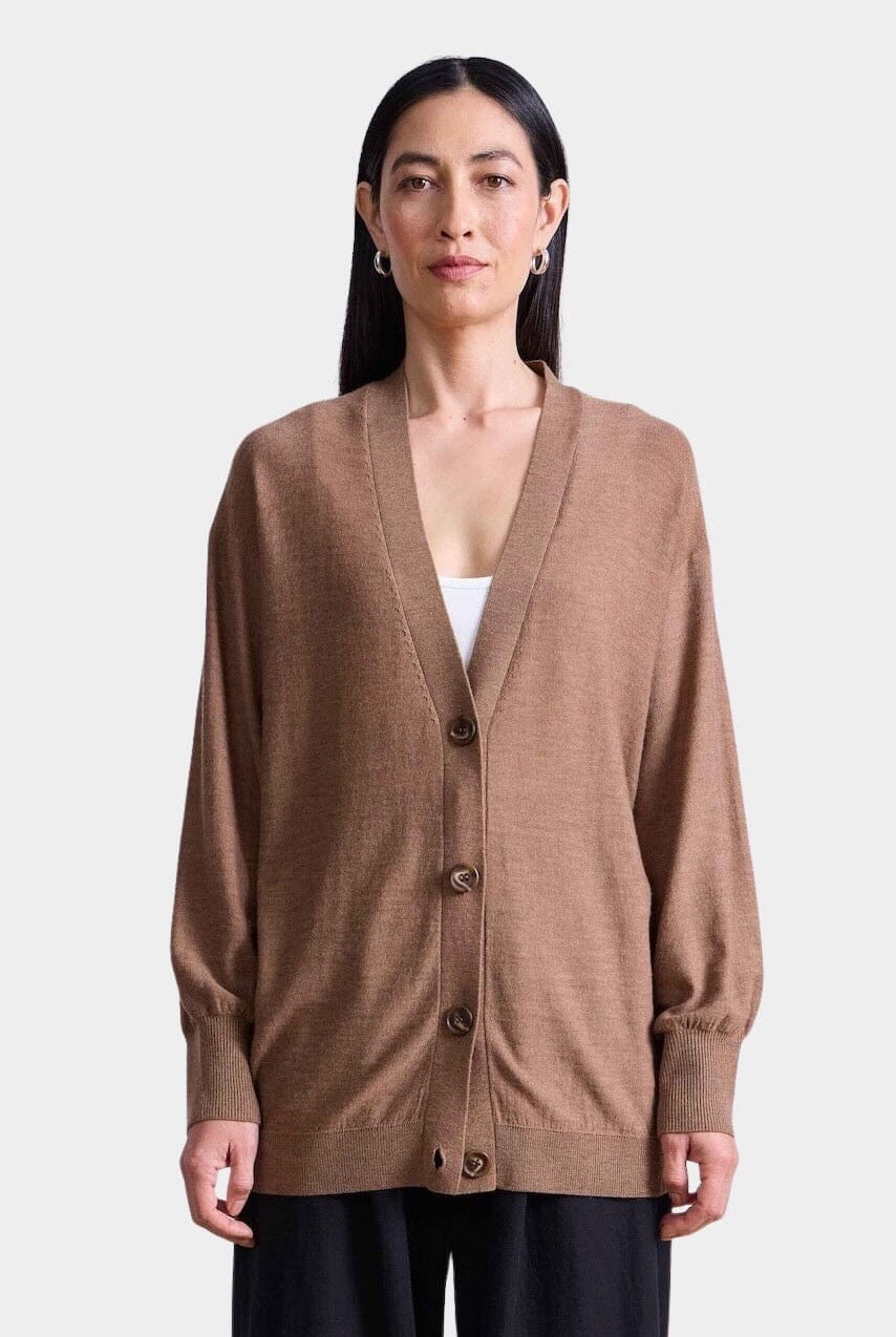 Apiece Apart - Drippy Tissue Cardigan - Camel - Cardigan - YUCCA, Yucca store Denver, women’s high quality knitwear.