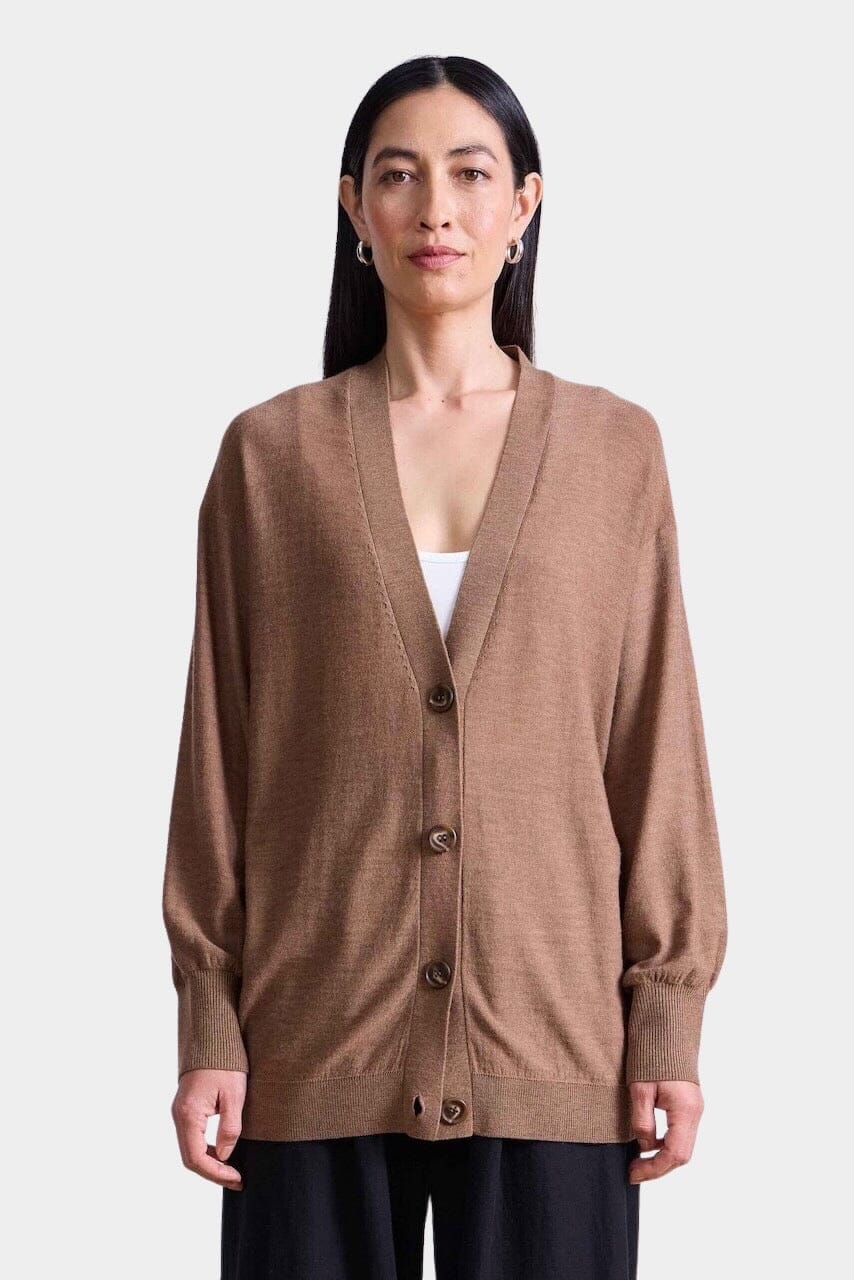 Apiece Apart - Drippy Tissue Cardigan - Camel - Cardigan - YUCCA, Yucca store Denver, women’s high quality knitwear.