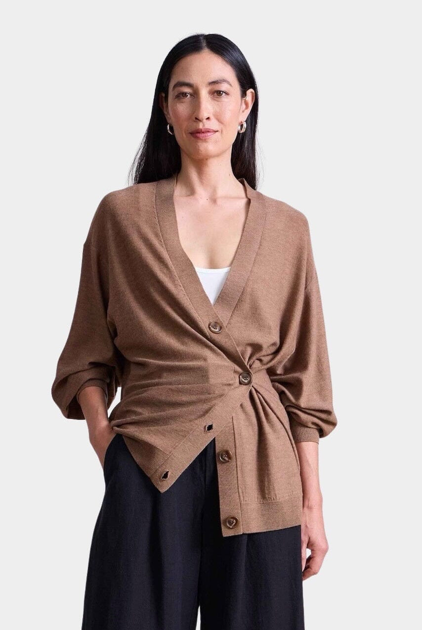 Apiece Apart - Drippy Tissue Cardigan - Camel - Cardigan - YUCCA, Yucca store Denver, women’s high quality knitwear.