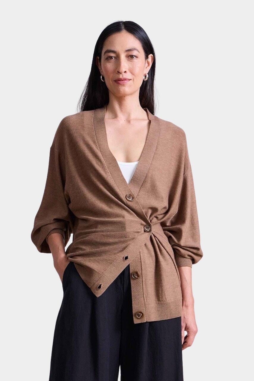 Apiece Apart - Drippy Tissue Cardigan - Camel - Cardigan - YUCCA, Yucca store Denver, women’s high quality knitwear.