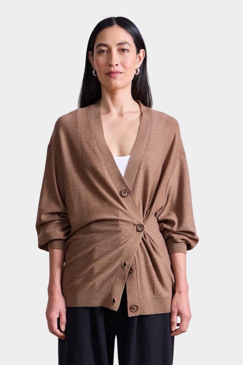 Apiece Apart - Drippy Tissue Cardigan - Camel - Cardigan - YUCCA, Yucca store Denver, women’s high quality knitwear.