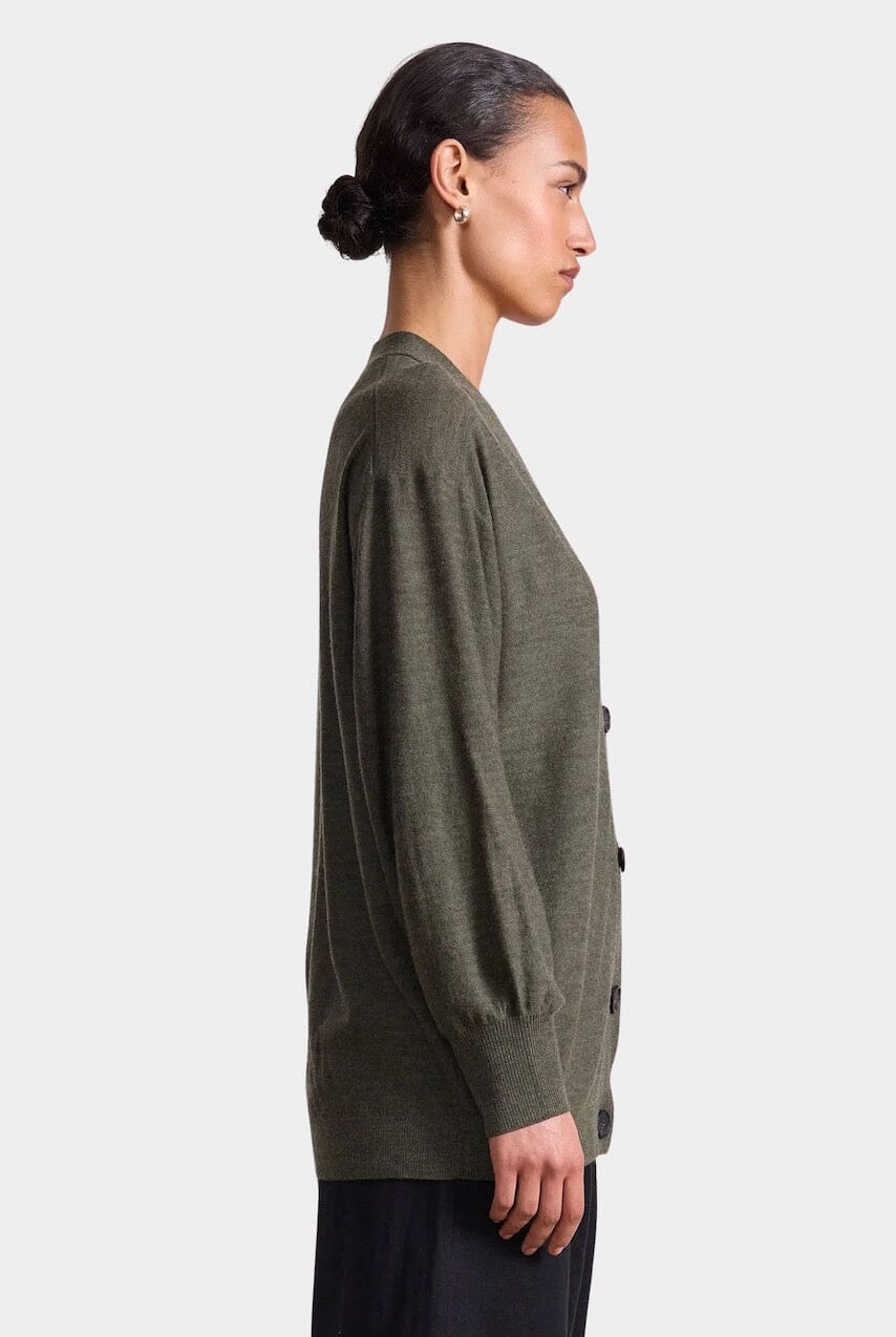 Apiece Apart - Drippy Tissue Cardigan - Olive - Cardigan - YUCCA, Yucca store Denver, women’s high quality knitwear.