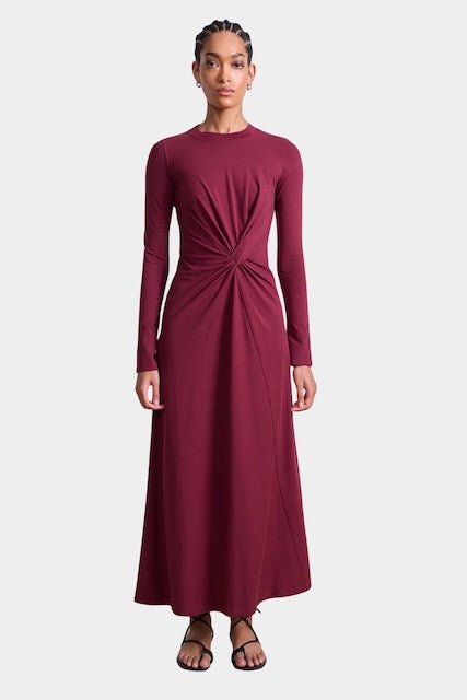 Apiece Apart - Long Sleeve Volta Dress - Black Cherry - Dresses - YUCCA, women’s clothing store Denver, dresses for women.
