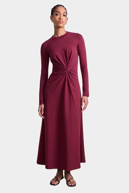 Apiece Apart - Long Sleeve Volta Dress - Black Cherry - Dresses - YUCCA, women’s clothing store Denver, dresses for women.