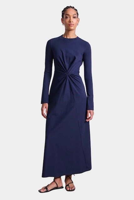 Apiece Apart - Long Sleeve Volta Dress - Navy - Dresses - YUCCA, women’s clothing store Denver, dresses for women.