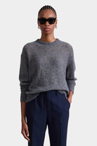 Apiece Apart - Softest Tissue Weight Sweater - Charcoal - Sweater - YUCCA, Yboutiques near me, women’s high quality knitwear.