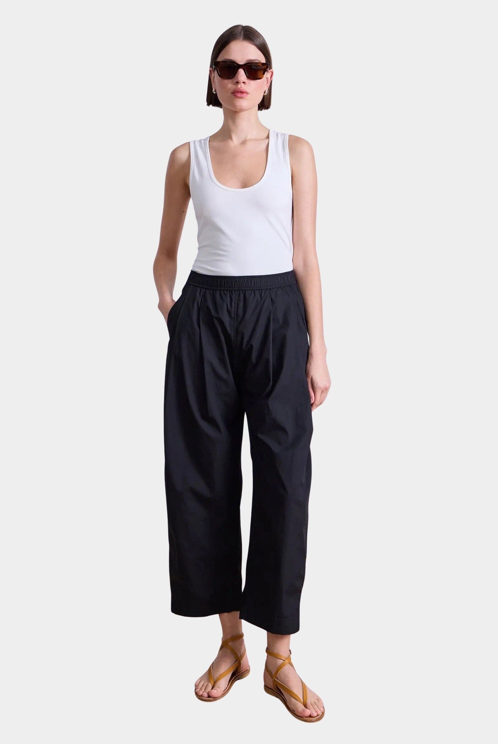 Apiece Apart - Spa Pleat Pant - Black - Pants - YUCCA, women’s clothing website, women’s elevated pants.