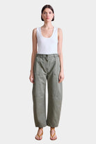 Apiece Apart | Marina Chill Pant In Thyme - SHOP YUCCA Pants APIECE APART - YUCCA, Women’s clothing store Denver, women’s clothing website, women’s elevated pants, clothing boutiques near me, women’s elevated trousers.