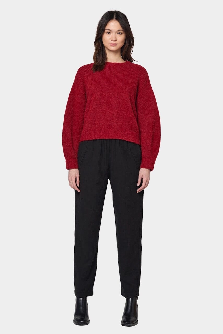 Atelier Delphine - Balloon Sleeve Sweater - Burgundy - Sweater - YUCCA, boutiques near me, women’s quality knitwear.