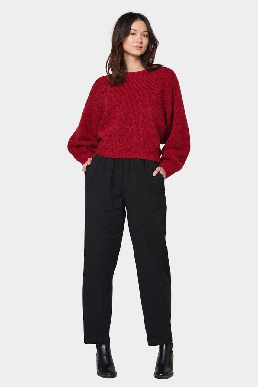 Atelier Delphine - Balloon Sleeve Sweater - Burgundy - Sweater - YUCCA, boutiques near me, women’s quality knitwear.