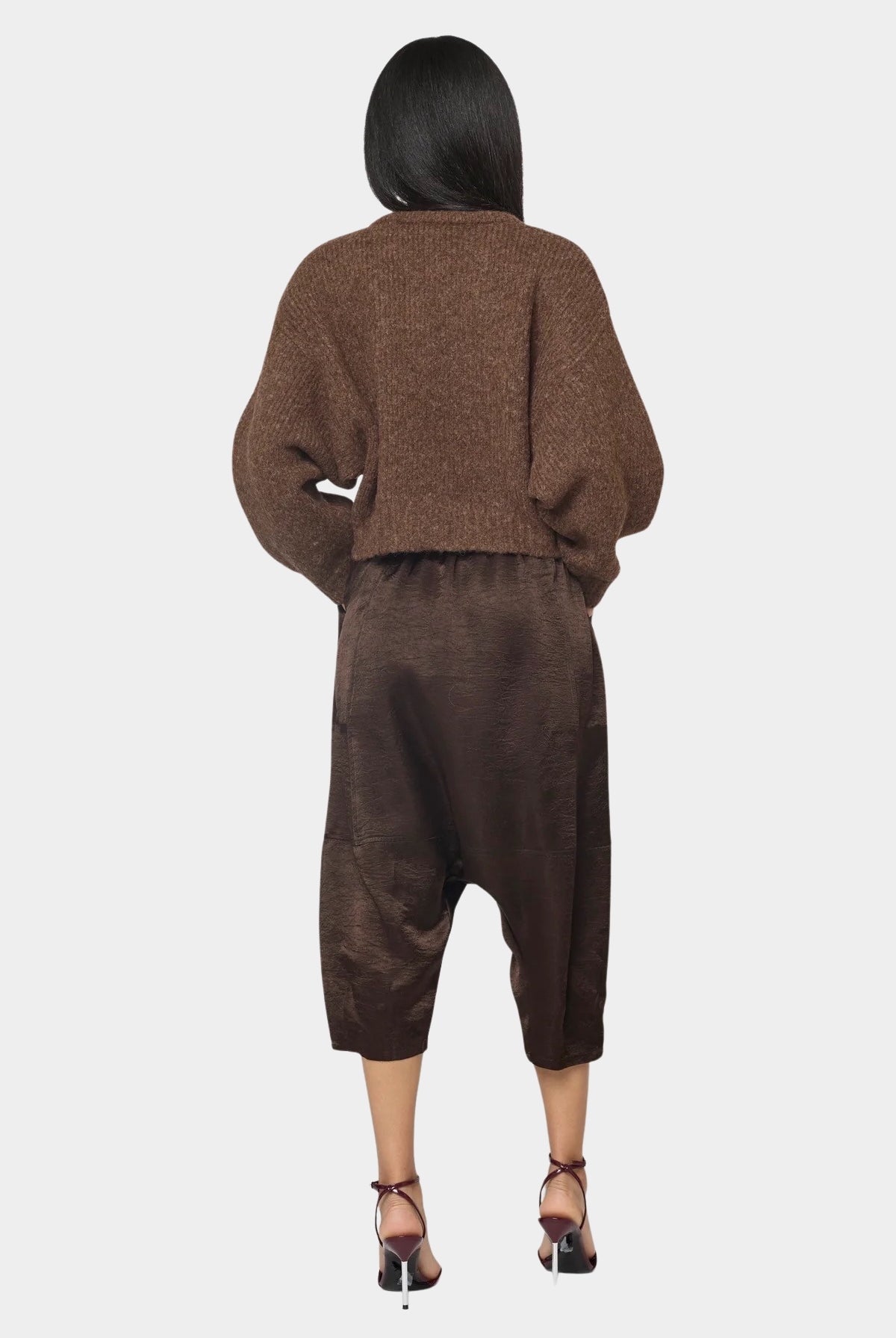 Atelier Delphine - Balloon Sleeve Sweater - Chocolate Brown - Sweaters & Knitwear - YUCCA, women's high quality sweaters.