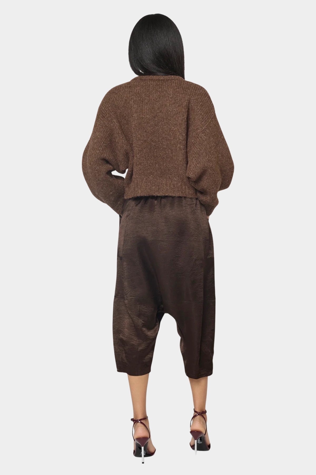 Atelier Delphine - Balloon Sleeve Sweater - Chocolate Brown - Sweaters & Knitwear - YUCCA, women's high quality sweaters.