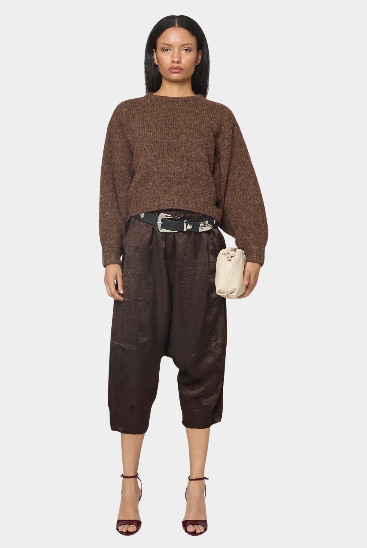 Atelier Delphine - Balloon Sleeve Sweater - Chocolate Brown - Sweaters & Knitwear - YUCCA, women's high quality sweaters.