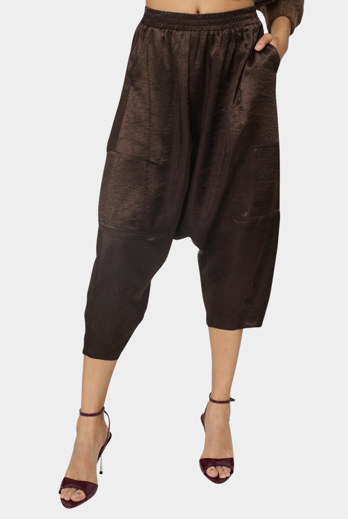 Atelier Delphine - Kiko Satin Pant - Espresso - Pants - YUCCA, best clothes for women, high end fashion for women, yucca.