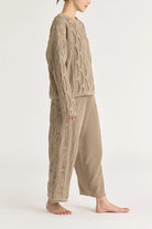 Black Crane | Cable Knit Pants In Taupe - SHOP YUCCA Shirts & Tops BLACK CRANE - YUCCA, Women’s clothing store Denver, women’s clothing website, women’s elevated pants, clothing boutiques near me, women’s elevated trousers.