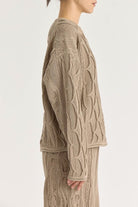 Black Crane | Cable Summer Knit In Taupe - SHOP YUCCA Shirts & Tops BLACK CRANE - YUCCA, Yucca store Denver, women’s clothing boutique near me, boutiques Denver, boutiques near me, women’s high quality knitwear.
