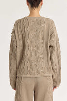 Black Crane | Cable Summer Knit In Taupe - SHOP YUCCA Shirts & Tops BLACK CRANE - YUCCA, Yucca store Denver, women’s clothing boutique near me, boutiques Denver, boutiques near me, women’s high quality knitwear.