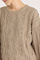 Black Crane | Cable Summer Knit In Taupe - SHOP YUCCA Shirts & Tops BLACK CRANE - YUCCA, Yucca store Denver, women’s clothing boutique near me, boutiques Denver, boutiques near me, women’s high quality knitwear.