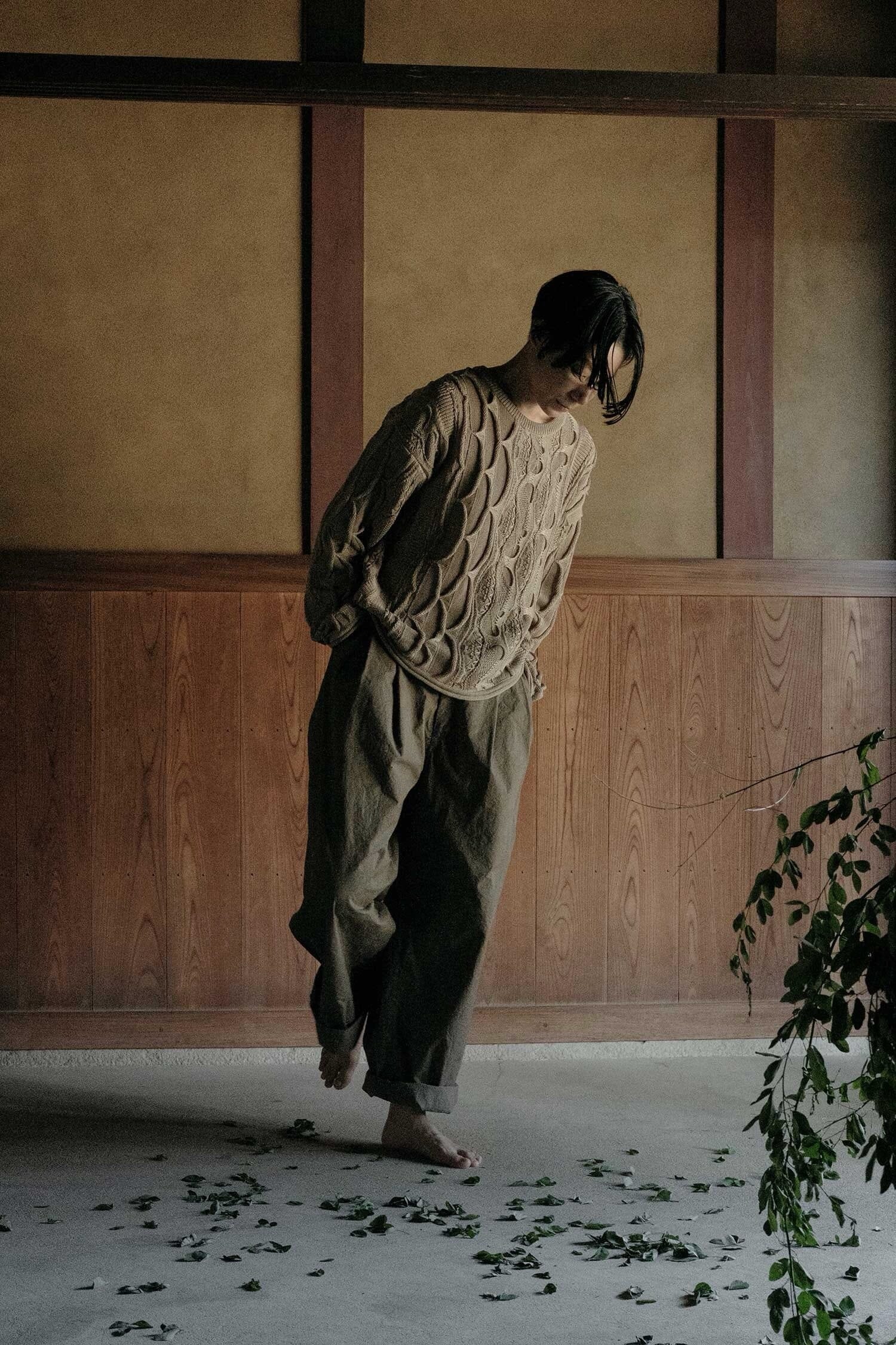 Black Crane | Cable Summer Knit In Taupe - SHOP YUCCA Shirts & Tops BLACK CRANE - YUCCA