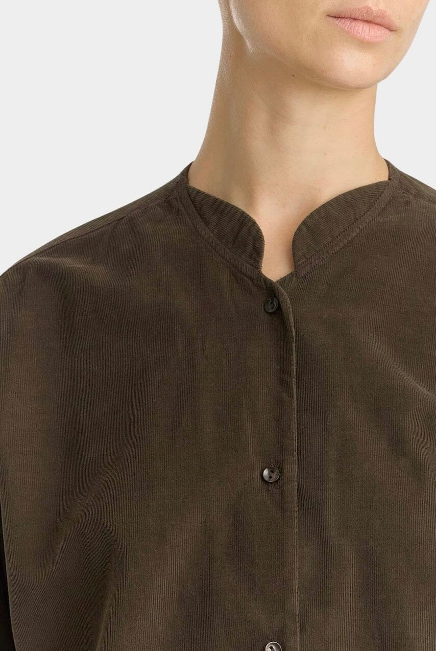 Black Crane - Nehru Shirt - Dark Forest - Shirts & Tops - YUCCA, Yucca store Denver, women’s high quality tops.