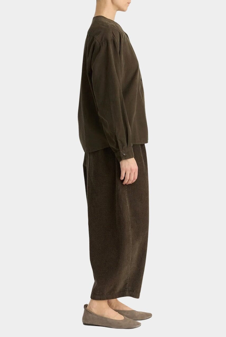 Black Crane - Nehru Shirt - Dark Forest - Shirts & Tops - YUCCA, Yucca store Denver, women’s high quality tops.