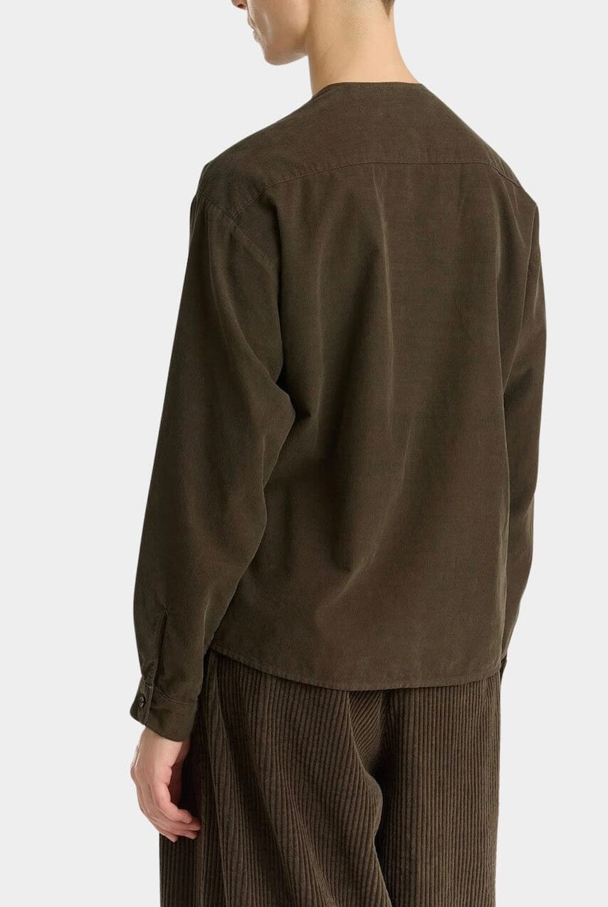 Black Crane - Nehru Shirt - Dark Forest - Shirts & Tops - YUCCA, Yucca store Denver, women’s high quality tops.