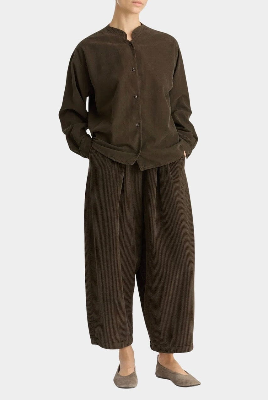 Black Crane - Nehru Shirt - Dark Forest - Shirts & Tops - YUCCA, Yucca store Denver, women’s high quality tops.