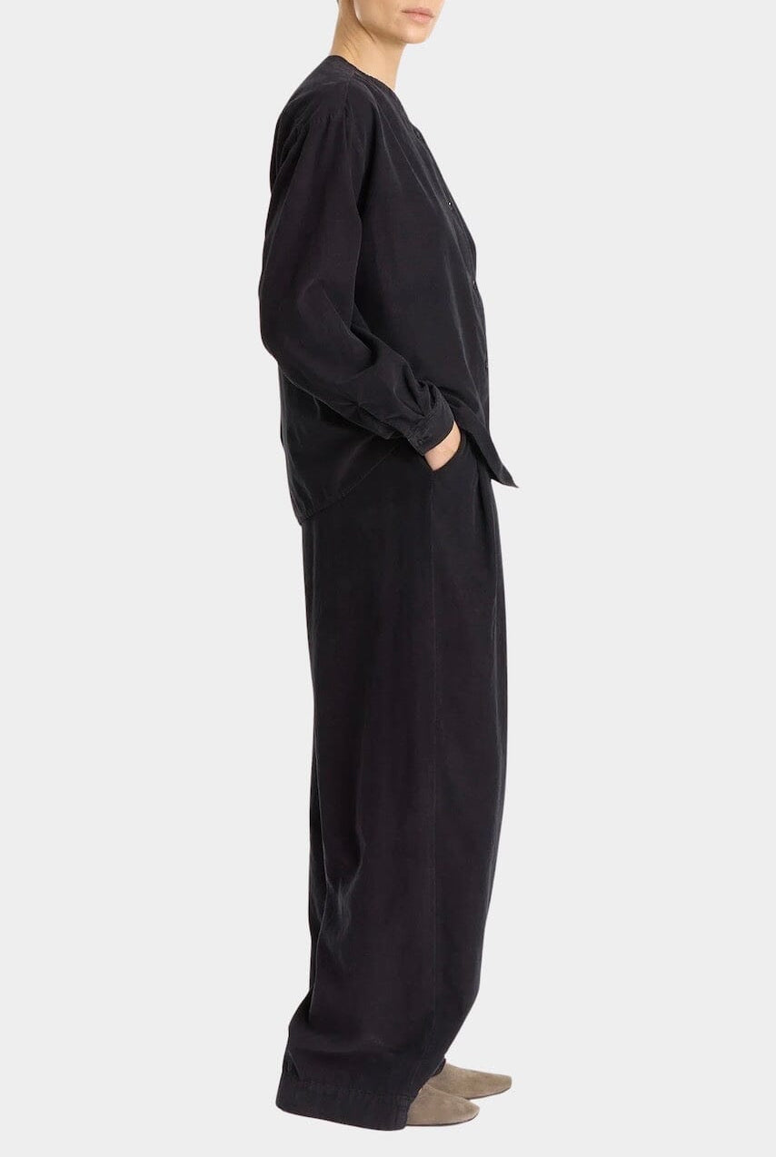 Black Crane - Nehru Shirt - Dark Navy - Shirts & Tops - YUCCA, boutiques near me, high quality capsule wardrobe.