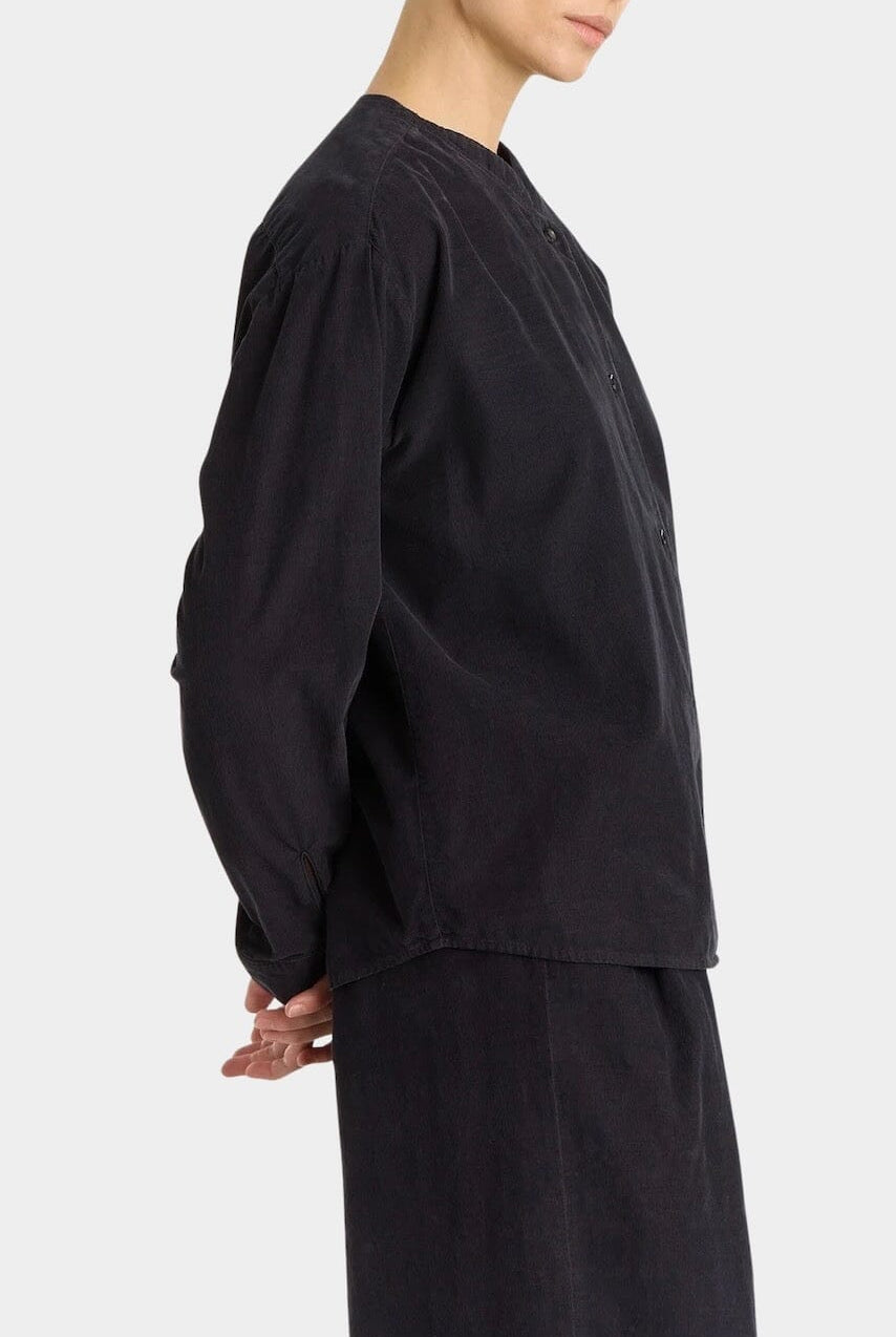 Black Crane - Nehru Shirt - Dark Navy - Shirts & Tops - YUCCA, boutiques near me, high quality capsule wardrobe.