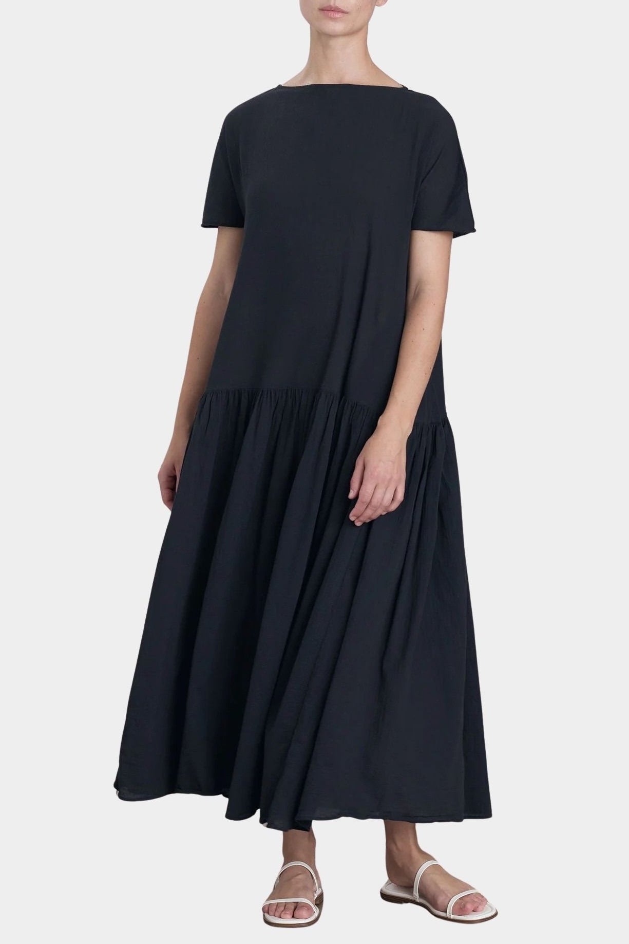 New Easy Dress Cotton Gauze | Black Crane