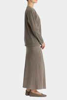 Black Crane - Regular Long Sleeve - Dark Stone - Shirts & Tops - YUCCA, boutiques near me, women’s high quality tops.