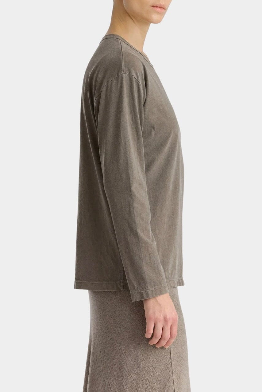 Black Crane - Regular Long Sleeve - Dark Stone - Shirts & Tops - YUCCA, boutiques near me, women’s high quality tops.