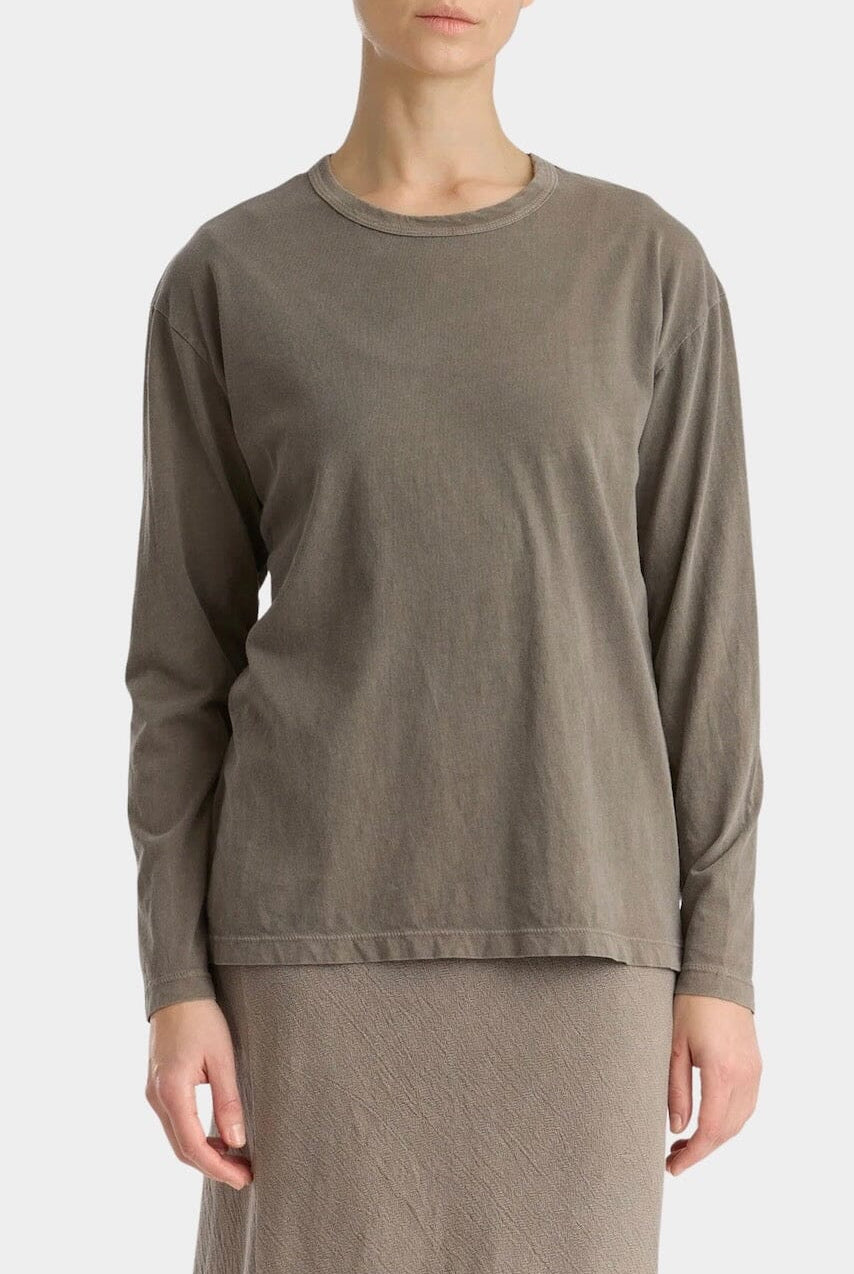 Black Crane - Regular Long Sleeve - Dark Stone - Shirts & Tops - YUCCA, boutiques near me, women’s high quality tops.