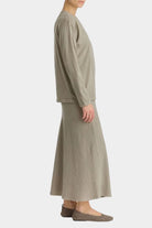 Black Crane - Regular Long Sleeve - Dark Stone - Shirts & Tops - YUCCA, boutiques near me, women’s high quality tops.