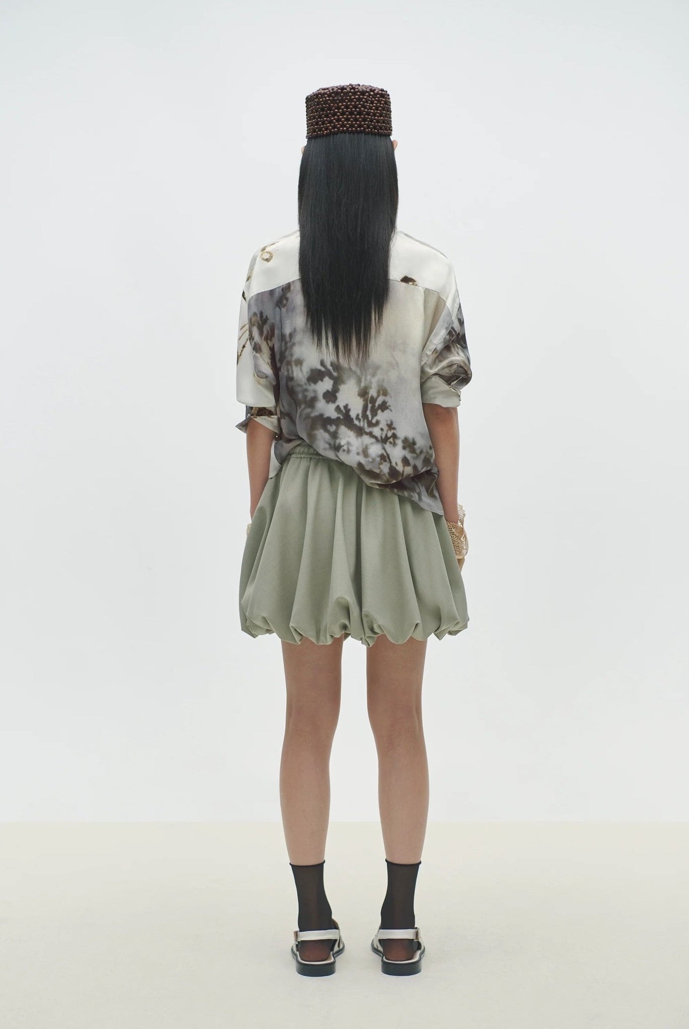 Cordera - Balloon Mini Skirt - Salvia - Skirts - YUCCA, boutique stores near me, capsule wardrobe, fashion for women over 50.