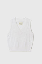 Cordera | Checkered Cotton & Cashmere Waistcoat In White - SHOP YUCCA Shirts & Tops CORDERA - YUCCA