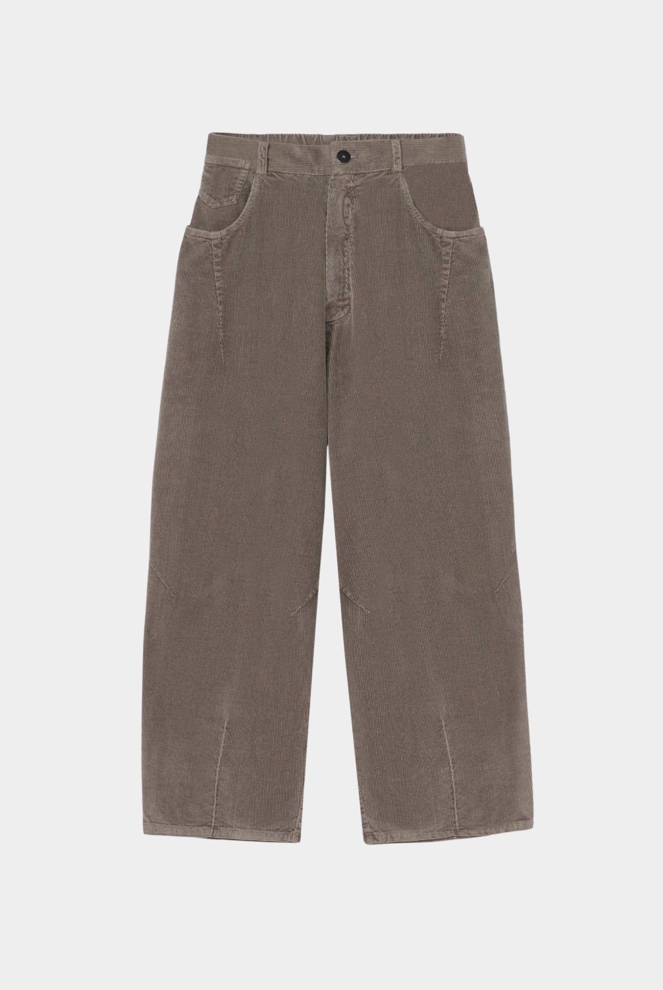 Cordera - Corduroy Baggy Pants - Cobblestone - Pants - YUCCA, chic outfits for women, women’s clothing store Denver.