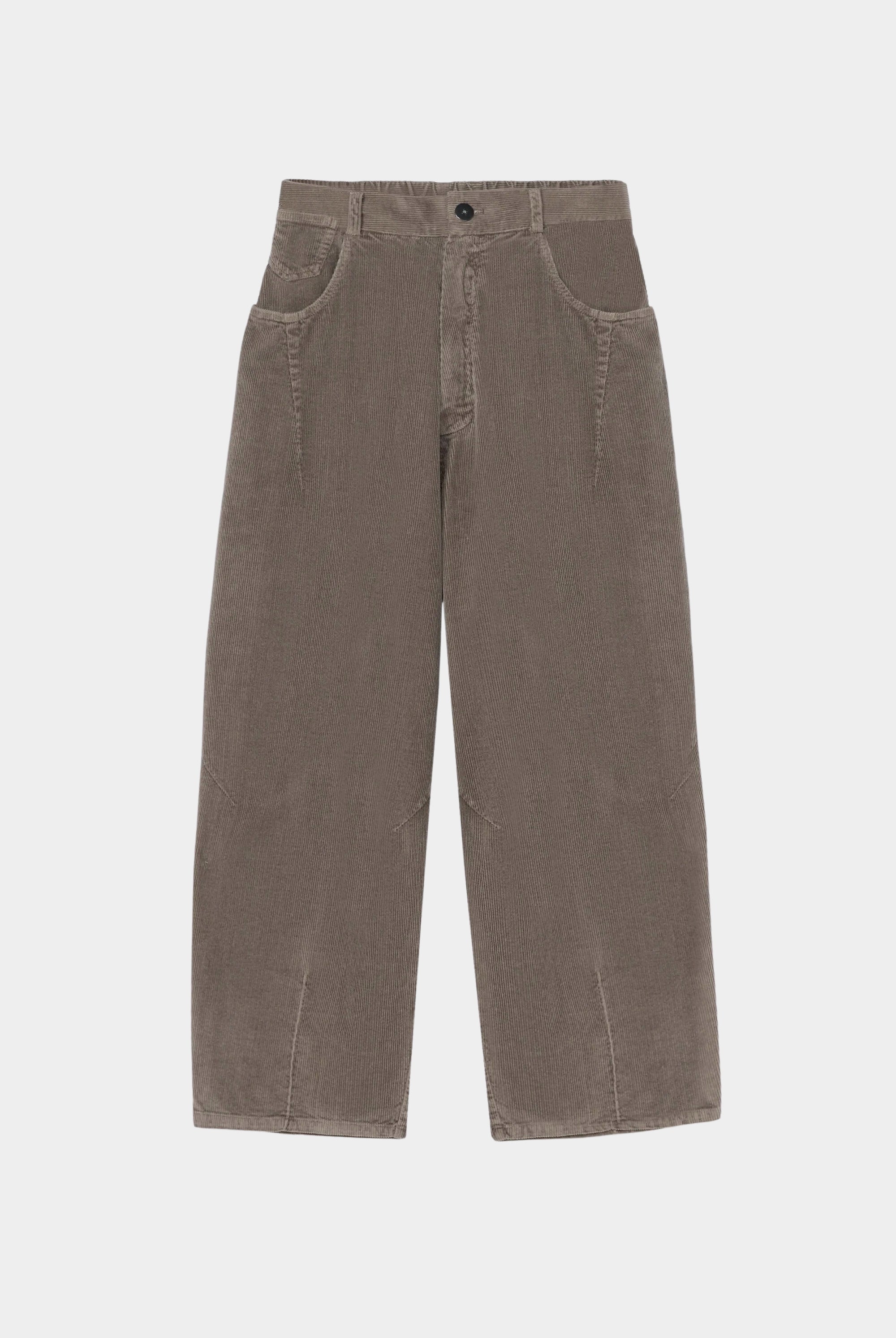 Cordera - Corduroy Baggy Pants - Cobblestone - Pants - YUCCA, chic outfits for women, women’s clothing store Denver.