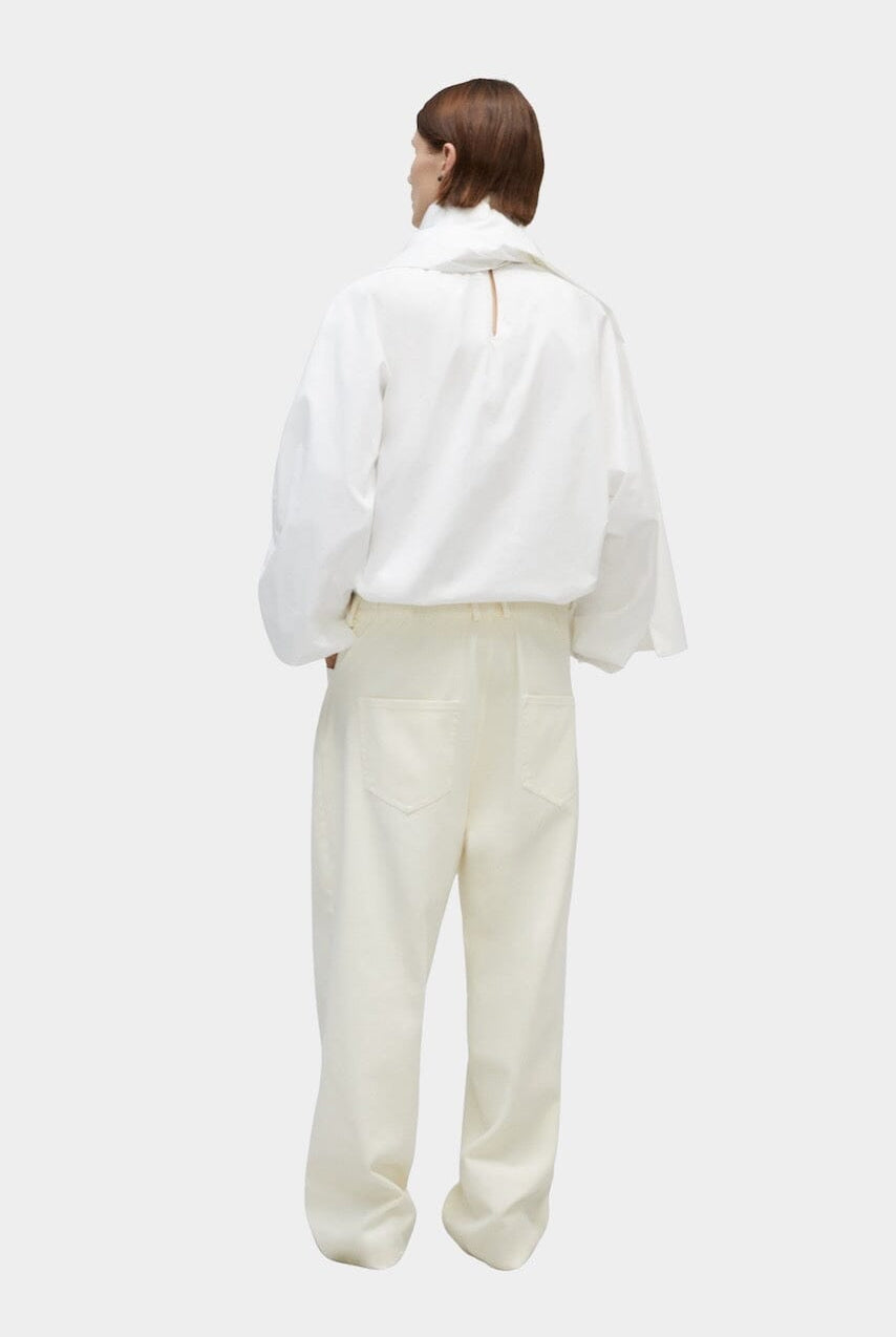 Cordera - Cotton Straight Pants - Natural - Bottoms - YUCCA, Artistic clothing for women, fashion for women over 50.