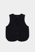 Cordera | Cut-Out Boat Neck Waistcoat In Black - SHOP YUCCA Vest CORDERA - YUCCA Yucca store Denver, women’s clothing boutique near me, high quality capsule wardrobe, boutiques near me, women’s high quality knitwear