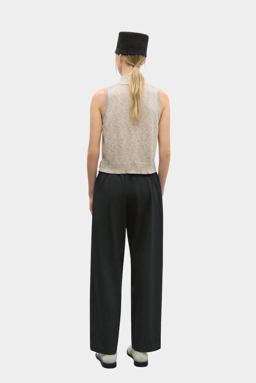 Cordera - Flecked Cotton Vest - Natural - Shirts & Tops - YUCCA, Artistic clothing for women, boutique near me.