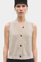 Cordera | Flecked Cotton Vest In Natural - SHOP YUCCA Shirts & Tops CORDERA - YUCCA Artistic clothing for women, boutique near me, boutique stores near me, capsule wardrobe, fashion for women over 50