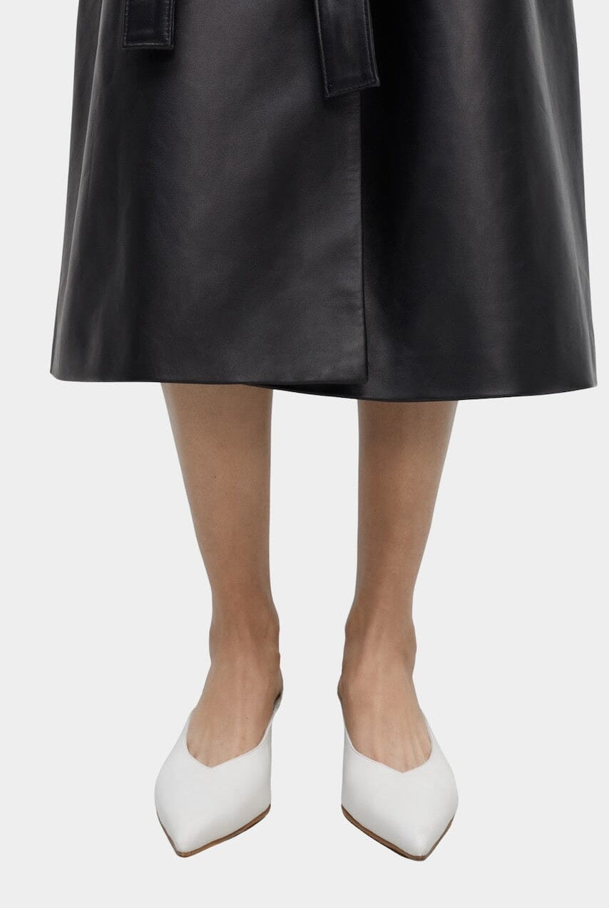 Cordera - Leather Pointy Mules - White - Footwear - YUCCA, women’s luxury shoes, women’s online footwear.